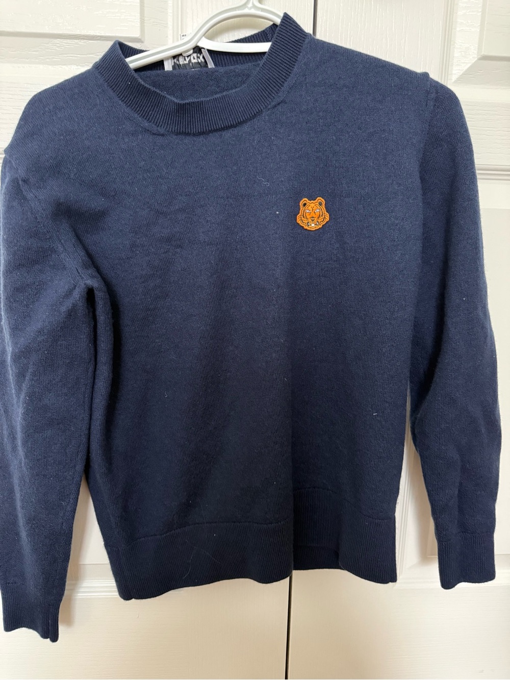 Kenzo Tiger Crest Navy Knit Crewneck Sweater — Size S (Fits XS)